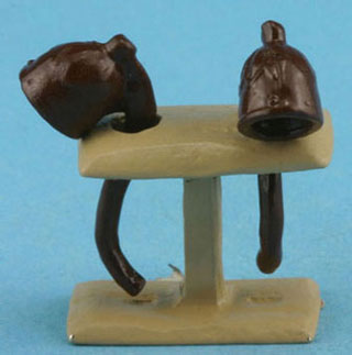Dollhouse Miniature Pipe Holder with Pipes